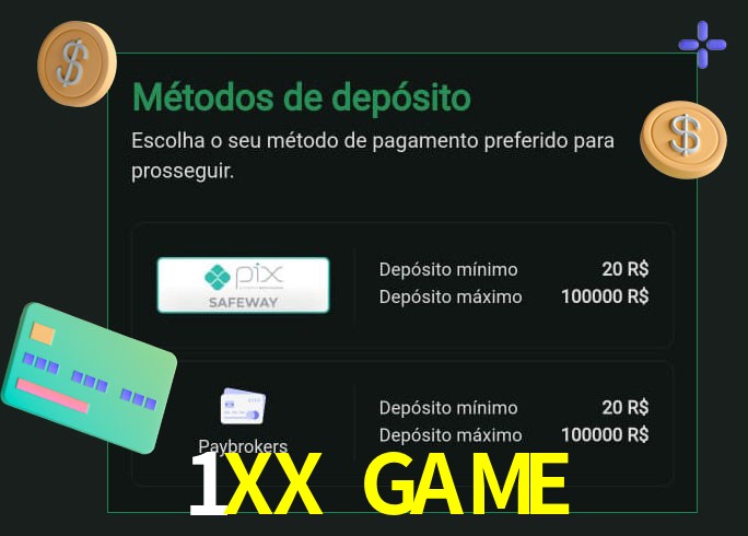 O cassino 1XX GAME oferece uma grande variedade de métodos de pagamento
